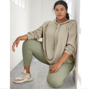 Athleta Elation Ribbed High Rise Shadow Olive Green Leggings